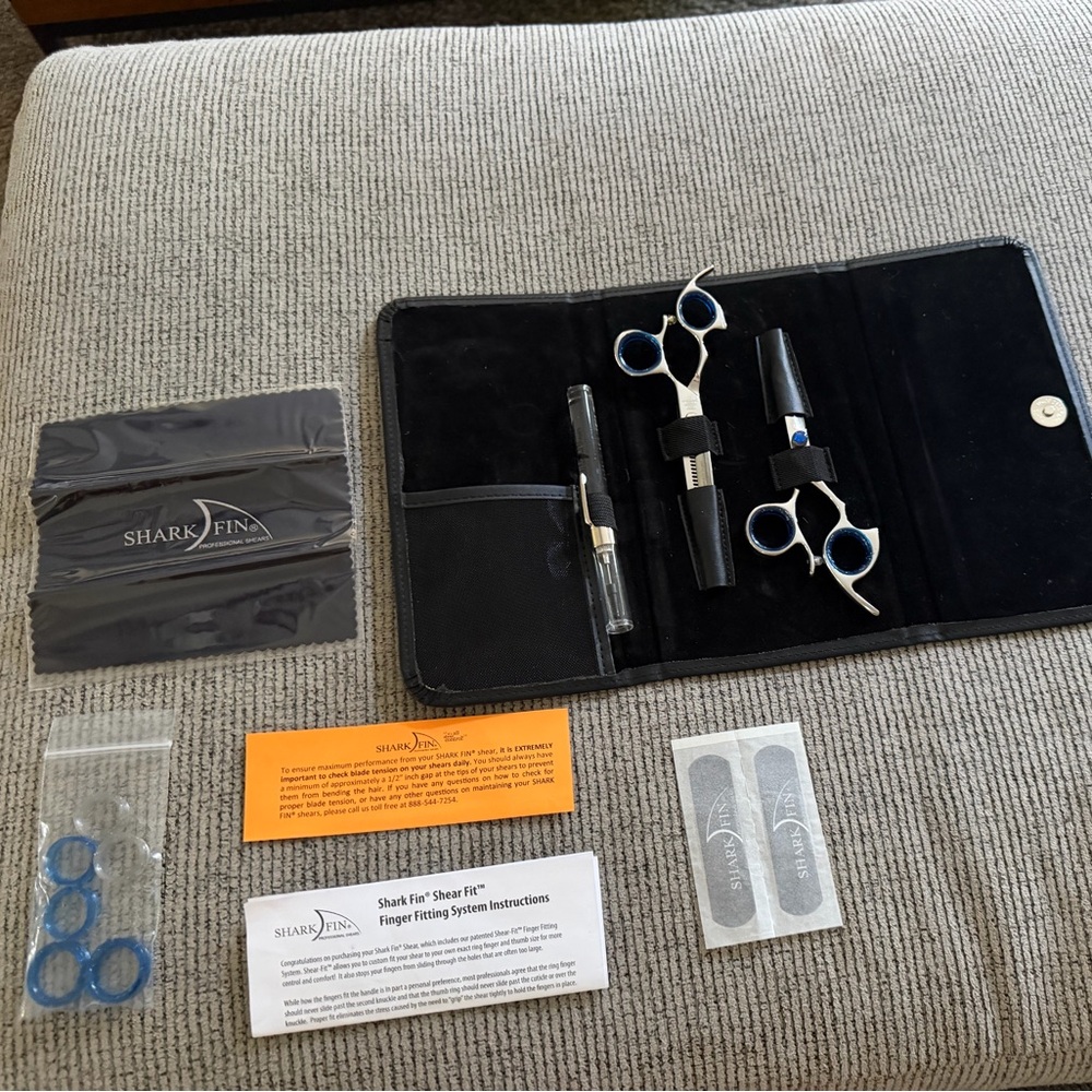 Shark fin student Professional Hair Cutting Scissors Set